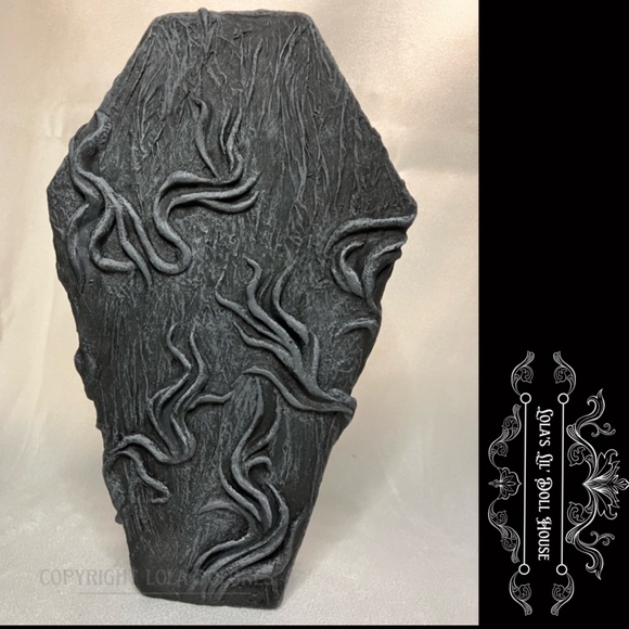 Gothic Coffin Shelf Decor Ornament Snake Occult Halloween Nightmare - Picture 13 of 14